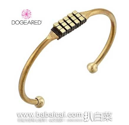 6PM：Dogeared Hematine Bead Brass 黄铜复古风手镯  原价$42，现特价$30.99