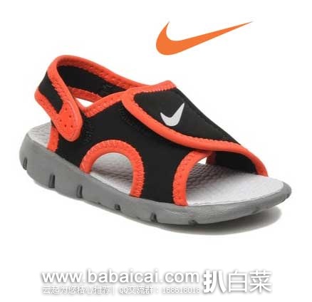 6PM：Nike 耐克 Sunray Adjust 4  童款凉鞋 原价$30，现6.9折售价$20.99