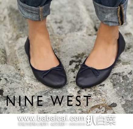 6PM：Nine West  玖熙  Classica 女士 经典款蝴蝶结小尖头平跟浅口单鞋 原价$69，现5.5折售价$37.99，新低