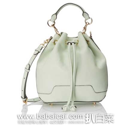 Rebecca Minkoff 瑞贝卡•明可弗 女款  Fiona Bucket 薄荷绿色真皮水桶包 （原价$295，现7.5折$221.25），公码8折后实付$177