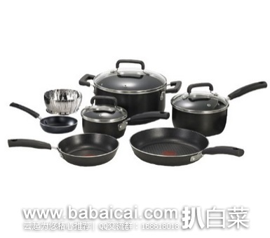 T-fal 特福 C111SA 不粘锅十件套 原价$125，现$81.32-6=新低$75.32