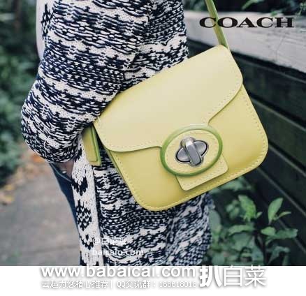 6PM：2015年春夏新款，COACH 蔻驰 女款 真皮旋锁单肩包 原价$450，现5折售价$224.99