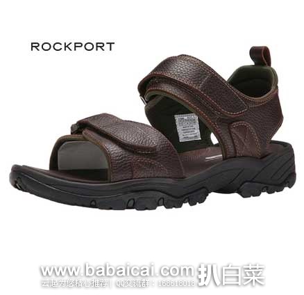 Rockport 乐步 Rocklake Backstrap 男士 真皮凉鞋 (原价$80，现4.2折售价$33.99)，会员7折后实付$23.79