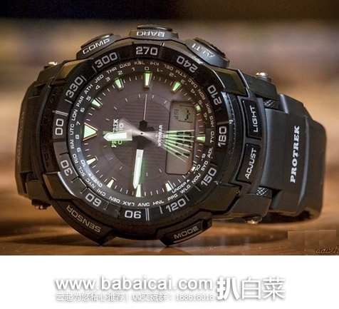 Casio 卡西欧 ProTrek系列 PRG550-1A1CR 三重感应光动能多功能户外腕表  原价$300，现5.4折售价$163.99