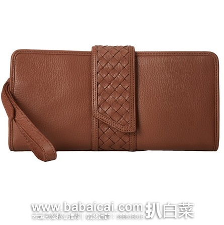 6pm：Cole Haan 可汗 Samantha Clutch 女士真皮长款钱包手拿包 原价$228，现历史新低$57.99，约￥420