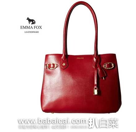 6PM：Emma Fox Windham Tote 女士真皮单肩托特包 （原价$258，现售价$124.99），公码85折后实付$106.2