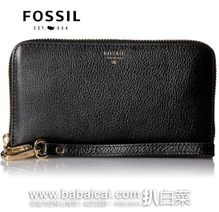 Fossil 化石 Sydney Zip 女士 真皮钱包手机包 现售价$65，公码7折后实付$45.5