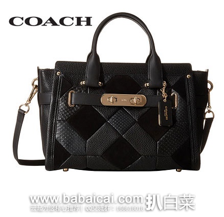 6PM：COACH 蔻驰 Patchwork Leather Swagger款式 女士 真皮 拼色压花 单肩手提包 原价$695，现5折售价$349.99