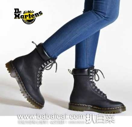 6PM：Dr.Martens  中性款 10孔 真皮高帮马丁靴   原价$150，现4折售价$60