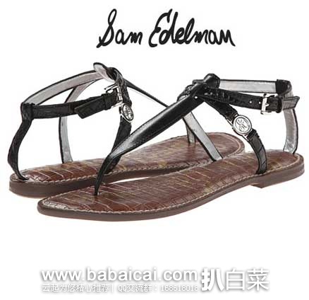 6PM：Sam Edelman 女士 T字造型真皮夹趾凉鞋 原价$80，现3.6折售价$28.8