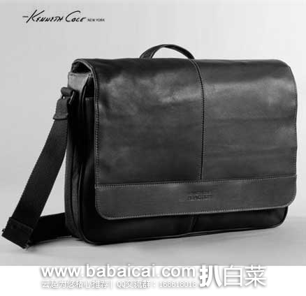 Kenneth Cole 16英寸 真皮男士邮差包商务包 原价$260，现$59.99，到手￥500