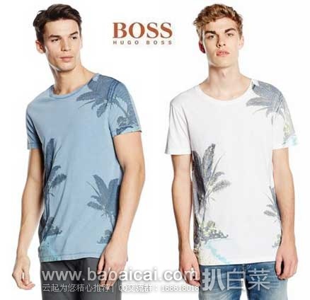 法国亚马逊：Boss Orange 橙标 男士 纯棉印花T恤 （原价€59.69，现售价降至€25.71），直邮退税后实付€21.43 €21.43