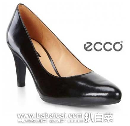 法国亚马逊：ECCO 爱步 女士 真皮小圆头高跟鞋 （原价€120，现降至€54），直邮退税后实付€45