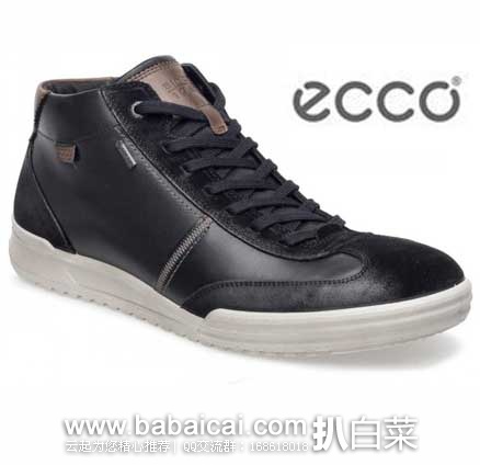 英国亚马逊：ECCO 爱步 Fraser 男士真皮GTX防水高帮男鞋 （原价£95，现降至£55.93），直邮退税后实付£46.61