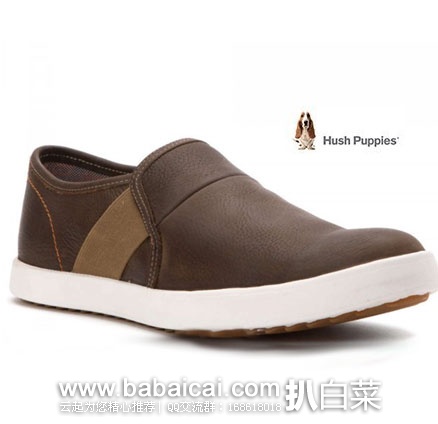 Hush Puppies 暇步士 Herbie Roadside 男士真皮一脚蹬休闲鞋 原价$105，现历史新低$29.97，到手约￥285