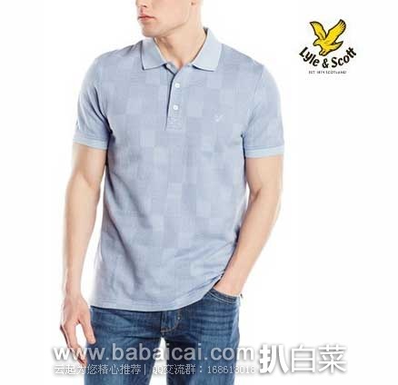 英国亚马逊： LYLE & SCOTT 苏格兰金鹰 男士弹力棉短袖polo衫 （原价£65，现降至£24.75），直邮退税后实付新低£20.63