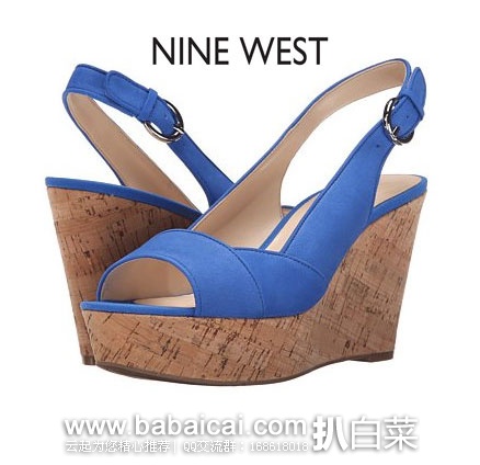 6PM：Nine West 玖熙 Caballo 女士 磨砂真皮坡高跟凉鞋 原价$79，现降至$29.99