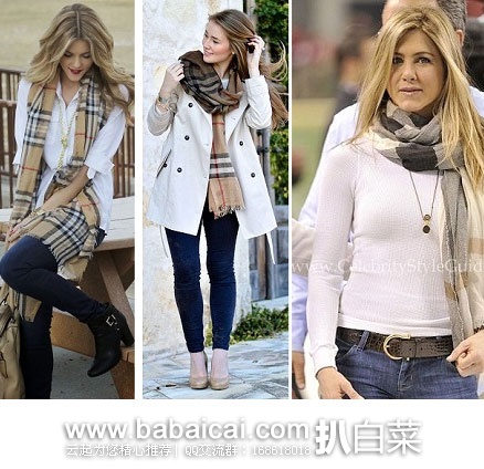 Jomashop：Burberry 巴宝莉羊羔毛+真丝格子围巾 原价395，现降至$295