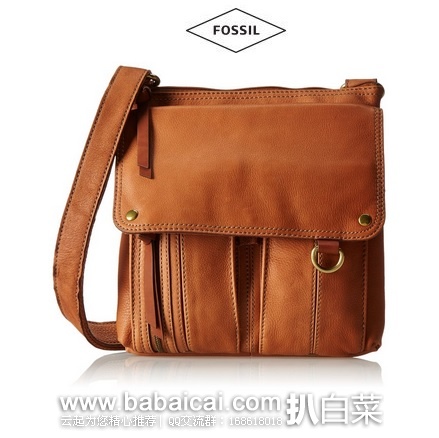 Fossil 化石 女士 真皮斜挎包 原价$168，现$70.49，到手￥565