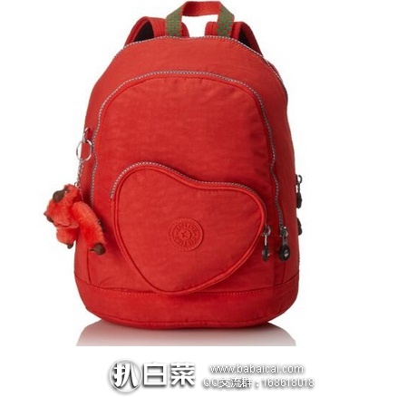 西班牙亚马逊：Kipling 吉普林 Heart 双肩背包 特价€41.1，直邮退税实付新低€33.97，直邮含税到手仅￥351