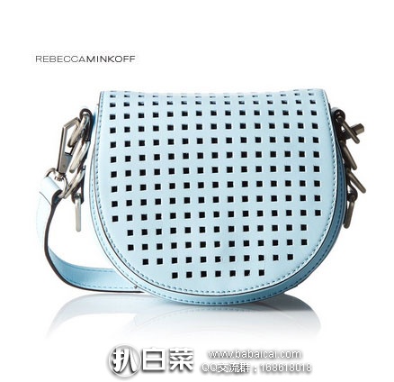 Rebecca Minkoff 瑞贝卡·明可弗  Astor Saddle Shoulder Bag 女士 镂空真皮马鞍包  现特价$74.49