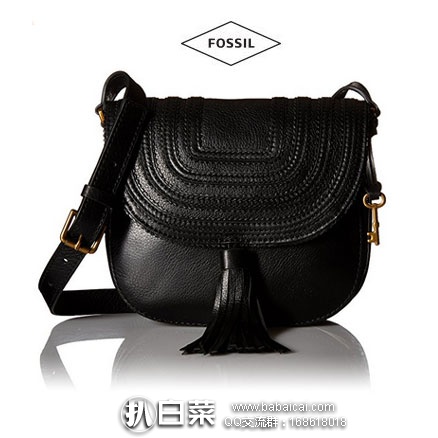 Fossil 化石 女士 Emi Tassel Saddle Bag 真皮单肩流苏斜挎包 原价$178，现降至$75.03