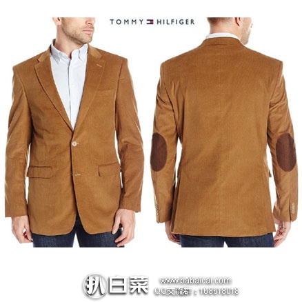 Tommy Hilfiger 汤米希尔费格 男士 经典两粒扣纯棉西装外套（原价$495，现降至$59.79），网络星期一7折后$41.85