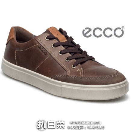 亚马逊海外购：ECCO 爱步 男士 真皮系带休闲鞋  降至￥432.19