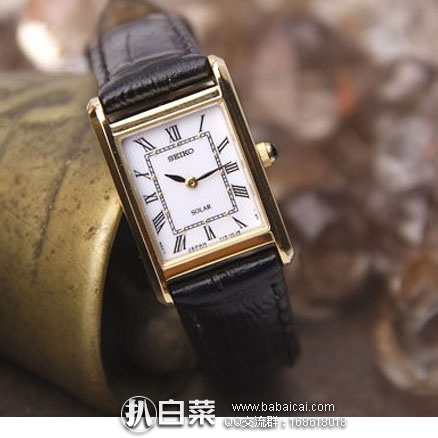 Jomashop：SEIKO 精工Solar Silver 太阳能女士石英腕表 SUP250  原价$195，现特价$94.99