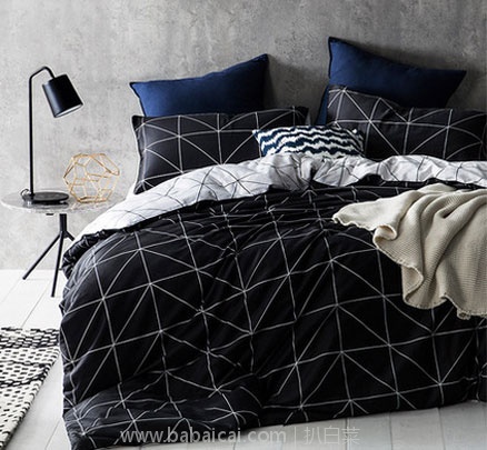 网易严选: 几何印花AB面全棉四件套1.5~1.8米 多色 降至¥251~279包邮