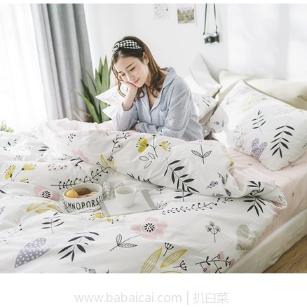 淘宝Taobao:ins 田园小清新纯棉床上四件套 多色多款可选,现¥218,领取=¥30优惠券实付¥188起包邮