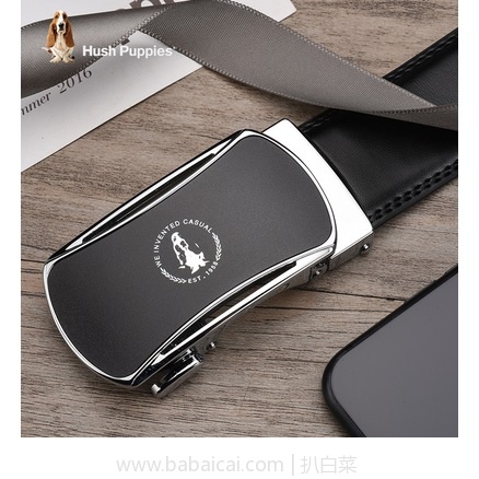 天猫商城:Hush Puppies 暇步士 男士真皮合金自动扣皮带 现¥119,领取¥40券,实付历史新低¥79包邮