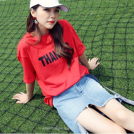 天猫商城:韩都衣舍 字母印花两件套牛仔裙+长T恤 特价¥198,领券减¥110实付¥88包邮