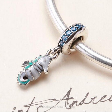 亚马逊海外购:PANDORA 潘多拉 791311MCZ 热带海马 蓝绿色珐琅锆石925银 串珠串饰 现特价¥250.9,免费直邮,含税到手约¥279