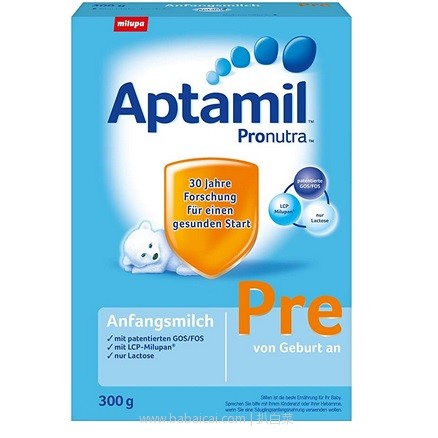 亚马逊海外购：Aptamil爱他美 婴儿奶粉 pre段 300g*8盒 降至￥360.3，免费直邮，含税到手仅￥401，仅￥50/盒