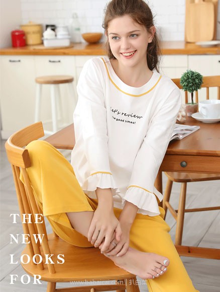 天猫商城:TINSINO 纤丝鸟 男女春秋纯棉长袖家居服套装 多款可选,现价¥89,领取¥30优惠券,实付¥59包邮