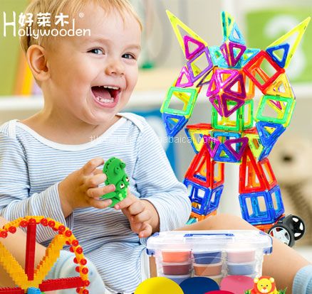 天猫商城:好莱木 磁力片积木儿童玩具 120件 现价¥36.9,领¥5优惠券,实付¥31.9包邮
