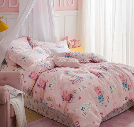 天猫商城:Dohia 多喜爱 小猪佩奇系列 全棉卡通儿童四件套 +凑单品 领¥30元优惠后,券后¥171.9元包邮