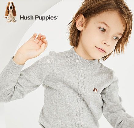 天猫商城:Hush Puppies 暇步士 男童中大童圆领套头毛衣(105~170码)4色 现¥158,领¥70优惠券,券后¥88包邮