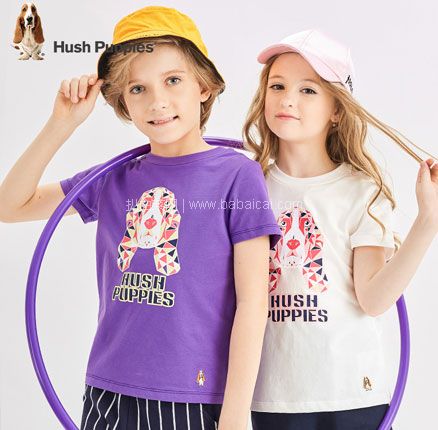 天猫商城:Hush Puppies 暇步士 2020夏装新款儿童纯棉短袖T恤(105~170码) 男女童多色 双重优惠后¥48元包邮