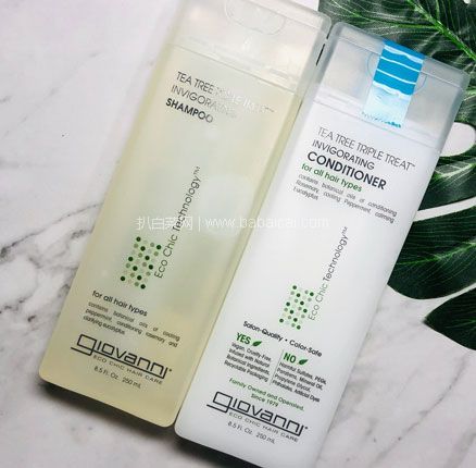 亚马逊海外购:Giovanni 乔凡尼 茶树三重功效洗发水 清爽蓬松 250ML*3瓶装,直邮含税到手¥124.34