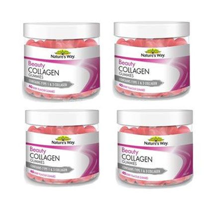 澳洲PO药房:包邮包税!Nature's Way 佳思敏 美白抗衰老护肤水解胶原蛋白软糖 40粒*4件装 售价AU.95(约258元)