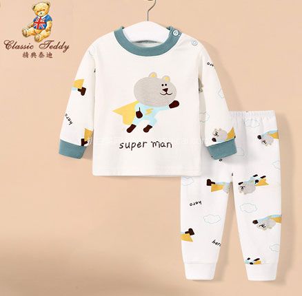 天猫商城:CLASSIC TEDDY 精典泰迪 宝宝 纯棉秋衣秋裤套装(73~120码)多色 到手¥29.9元包邮