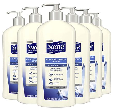 亚马逊海外购：Suave Skin Solutions 保湿舒缓身体乳液 532ml*6瓶装   凑单直邮含税到手约￥238.56，折合￥40/瓶