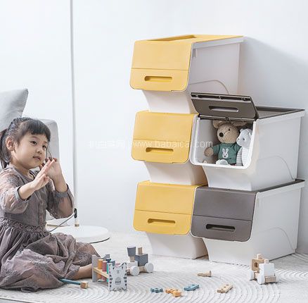 白菜!茶花 大号斜翻盖收纳箱 34L*3个装,双重优惠¥95元包邮