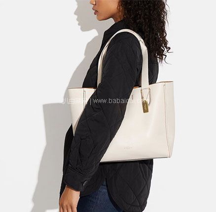 COACH Derby Tote in Pebble Leather 蔻驰 Derby 女士牛皮革手提包托特包,含税直邮到手¥872.23