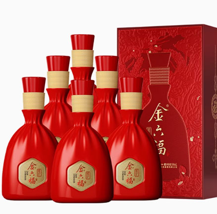 金六福 福记 50.8度绵柔浓香型白酒 500mL*6瓶 整箱装 送3个礼袋 券后￥298.4元包邮（49.7元/瓶）