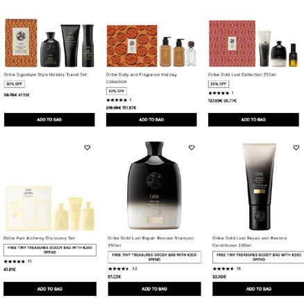 Cult Beauty英国官网：Oribe 贵妇洗护好价 贝嫂同款黄金发油£32、经典黄金洗发£45