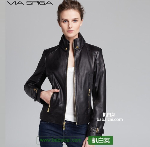 Via Spiga 女士 羊羔皮夹克(原价$398，现2色均3折) $119.4